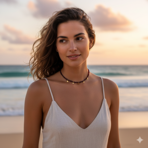 Colar Pedras Naturais e Pingentes