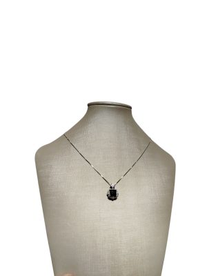 Conjunto Colar Onix Ródio Branco