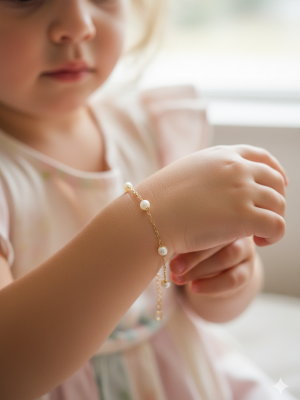 Pulseira Pérolas Infantil Lilly