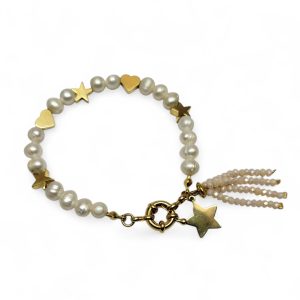 Pulseira Pérolas Naturais Tassel